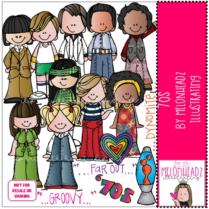 70s {1970} clip art COLORED