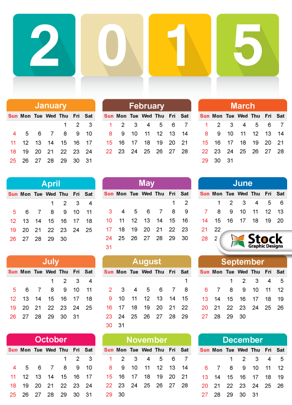 2015 calendar cliparts