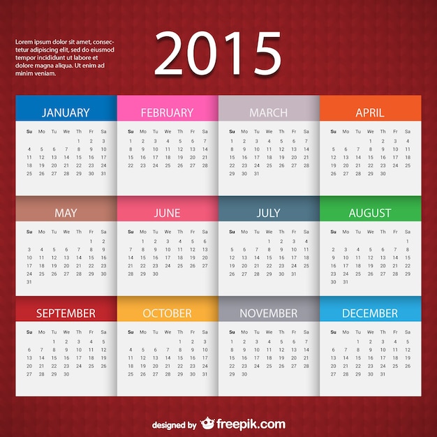 Free Vector | 2015 Calendar template