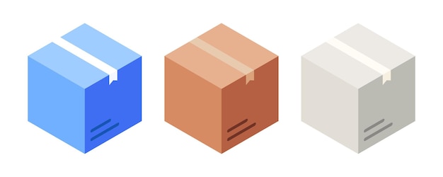 3 box cliparts