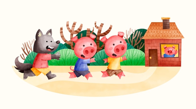 3 little pigs clipart