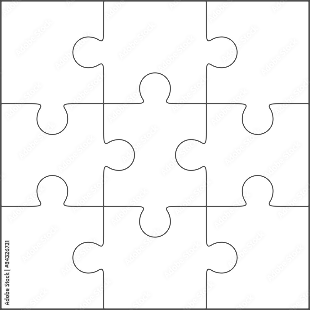 3 piece jigsaw puzzle template