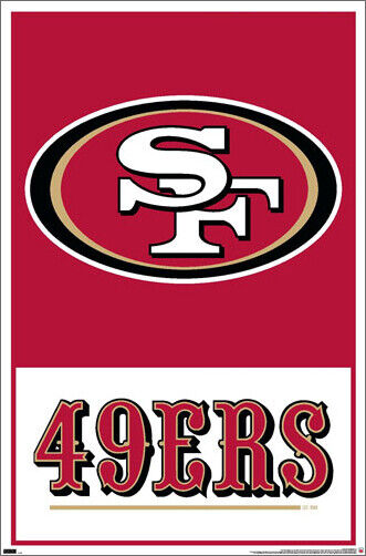 San Francisco 49ers offizielles Teamlogo und Wortzeichen NFL 22x34  WANDPOSTER