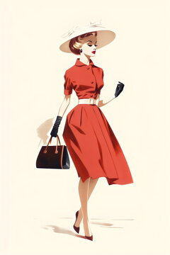50s fashion cliparts