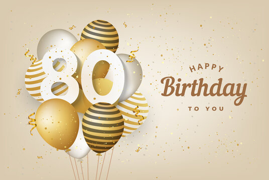 80th birthday clipart