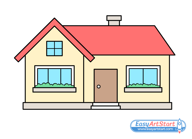 How to Draw a House Step by Step - EasyArtStart