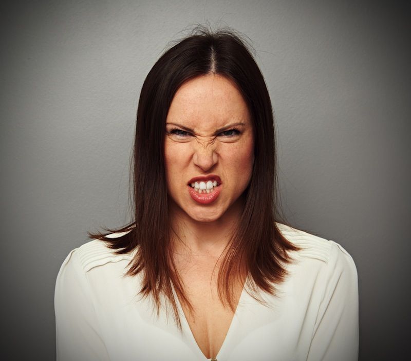 a mad face