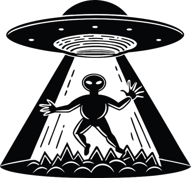 Alien Abduction silhouette vector Alien Abduction Clip Art Alien ...