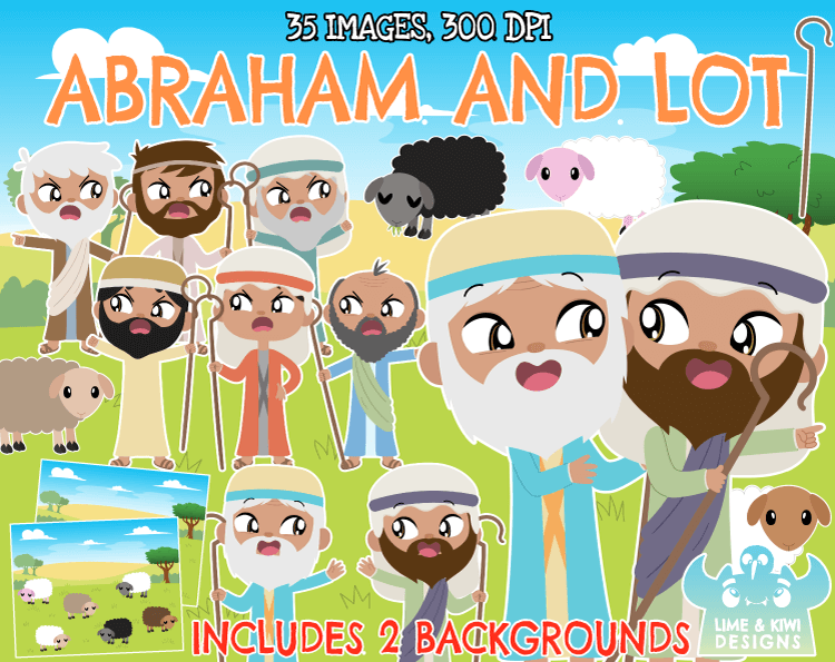Abraham and Lot Clipart - Lime and Kiwi Designs