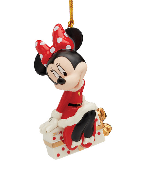 Lenox 2024 Minnie Sitting on Gift Ornament - Porcelain - 24 Gold Accent