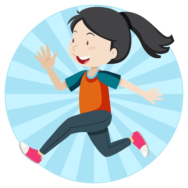 Free Vector | Active girl simple cartoon character