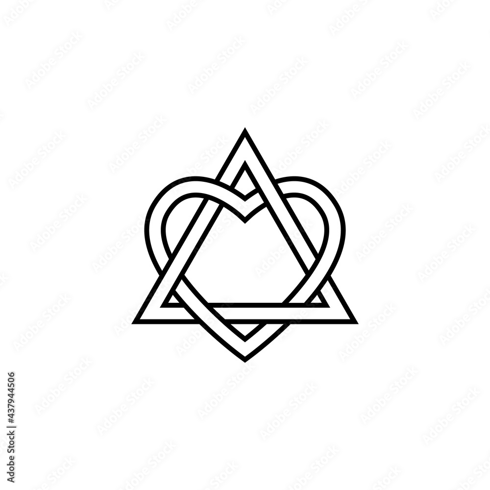 Wunschmotiv: Triangle heart adoption symbol outline icon. Clipart ...