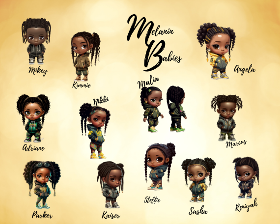 Melanin Babies Clip Art - Adriane – The Kaleidoscope Project, LLC