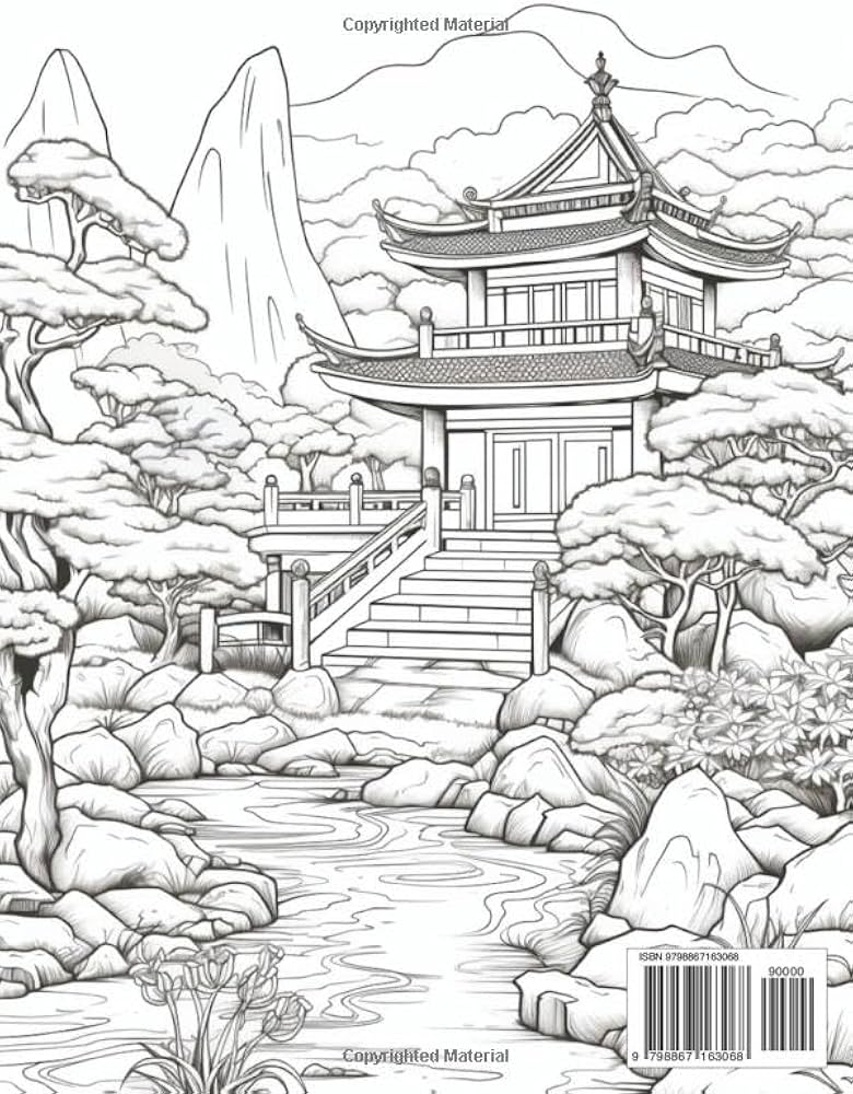 Japanese Zen Gardens Coloring Pages For Adults Coloring Book For Adults  Printable Stress Relief Anxiety Relief Gift Color Book Coloring Sheets ...  I ...