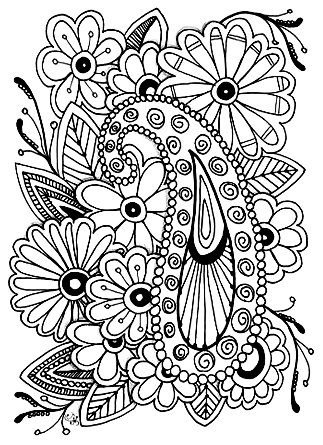 adult coloring pages paisley