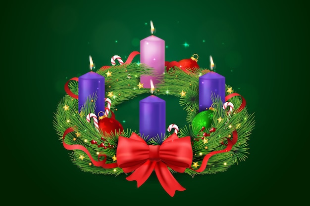 advent wreath clipart 2024