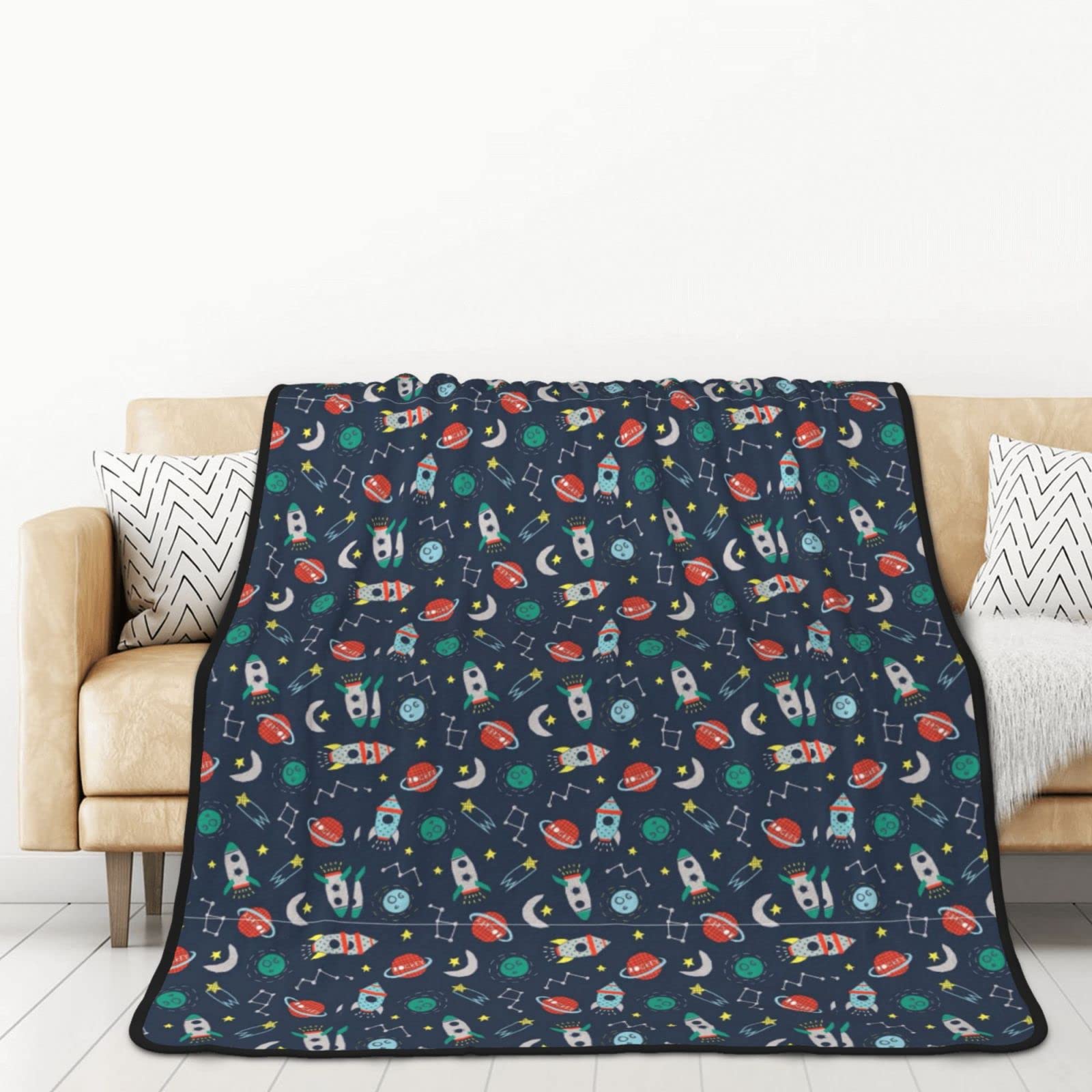 Rocket Clipart Space Ship Print Blanket Double Sided Print Warm ...