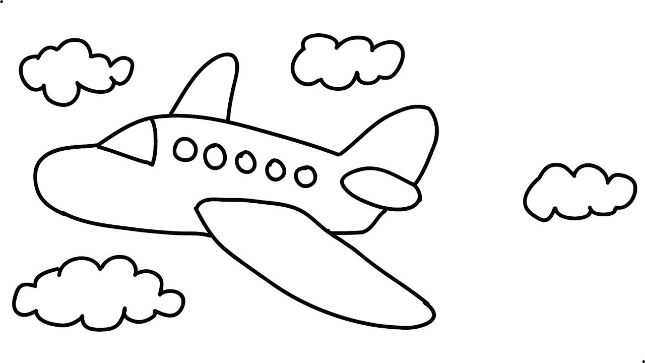 How to Draw an Airplane Easy Step by Step Draw a Cartoon Airplane very fast