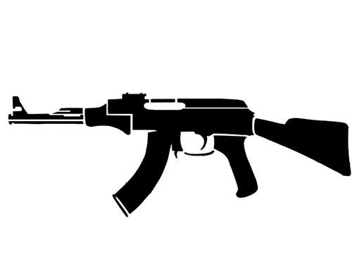Amazon.com: ConversationPrints AK-47 STENCIL GLOSSY POSTER PICTURE ...