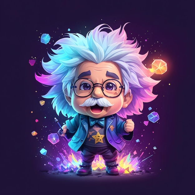 Albert Einstein cartoon character | Premium AI-generated image