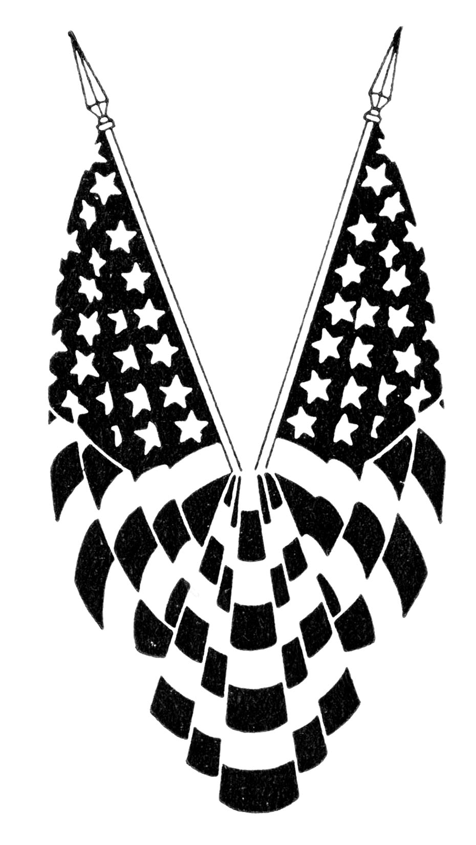 american flag clip art black and white 2024