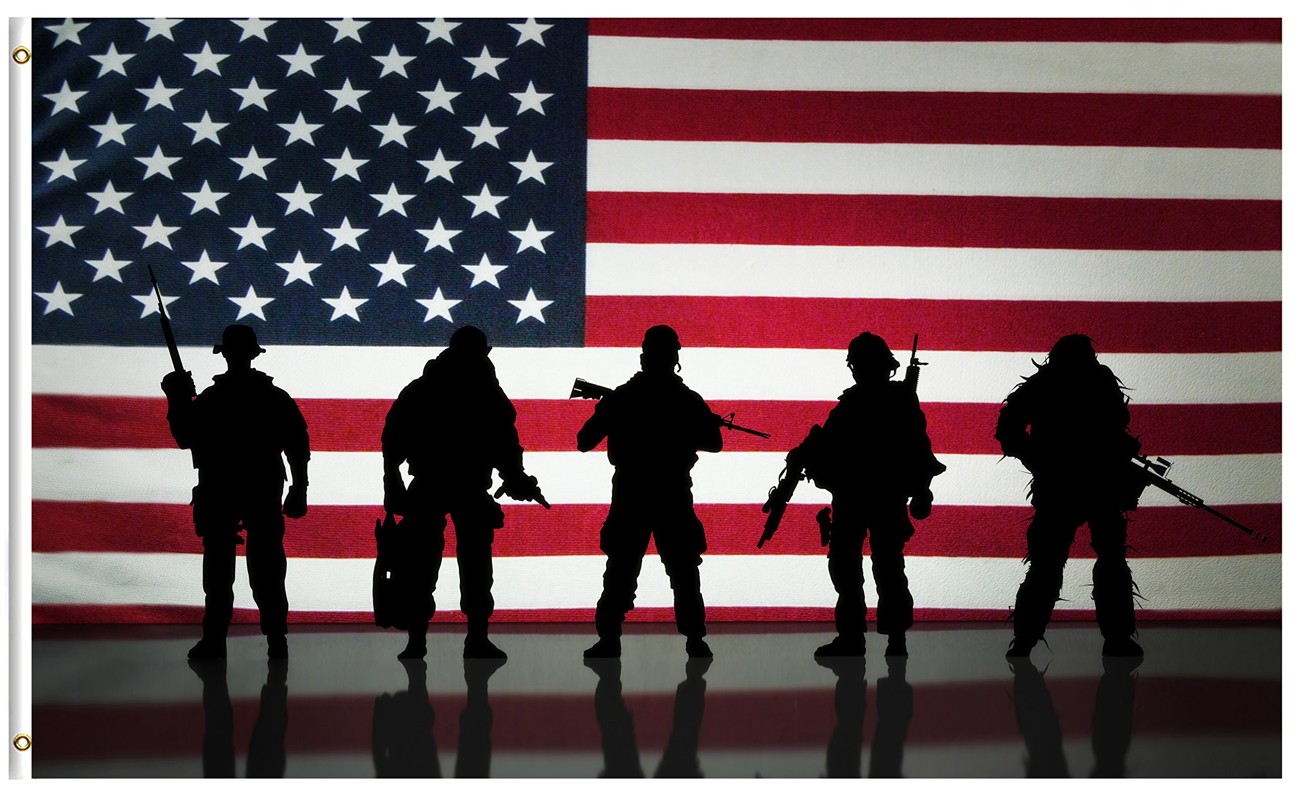 american flag with soldier