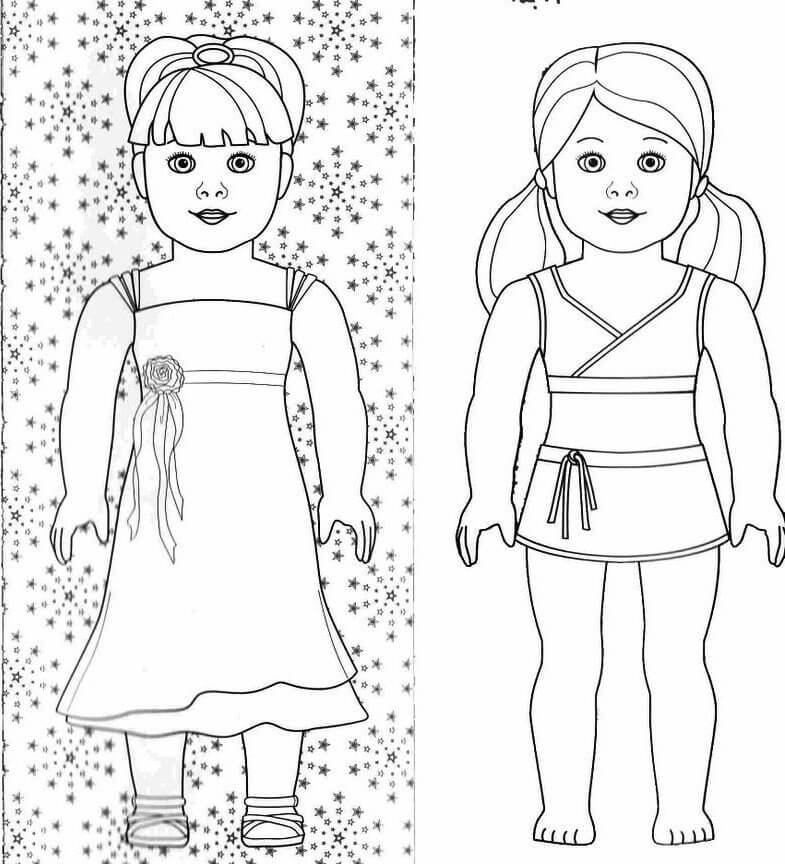 american girl doll coloring page