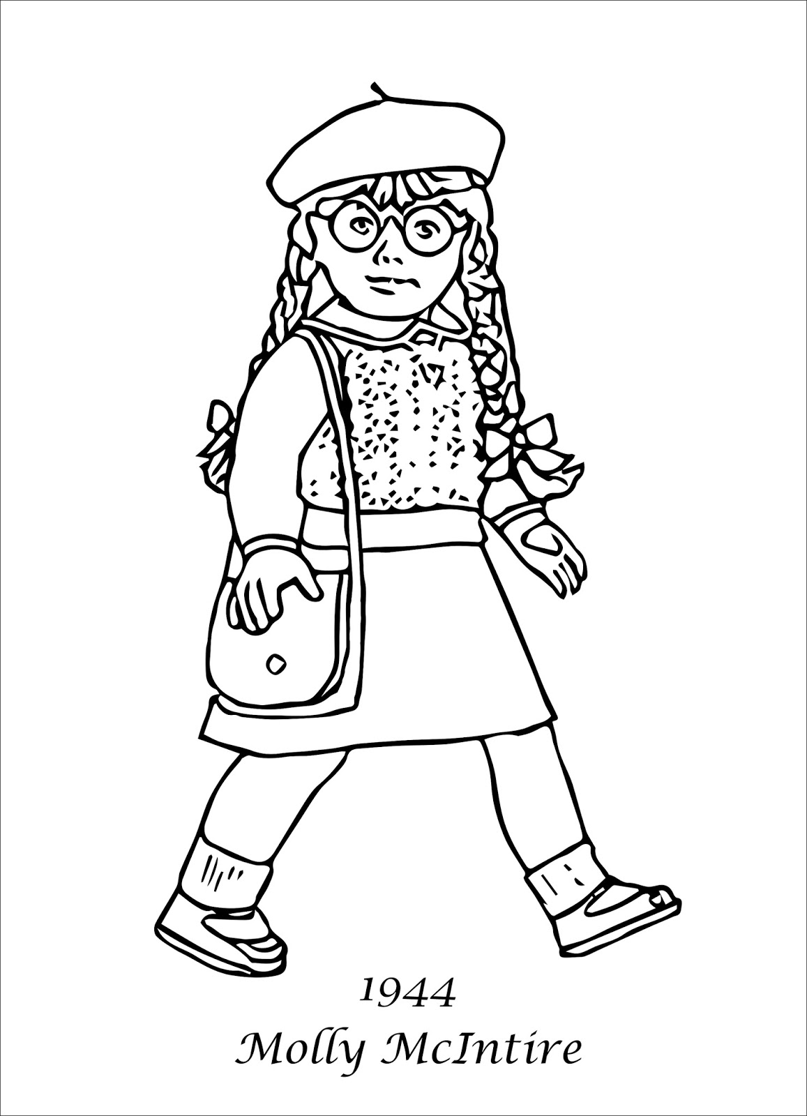 american girl doll coloring page