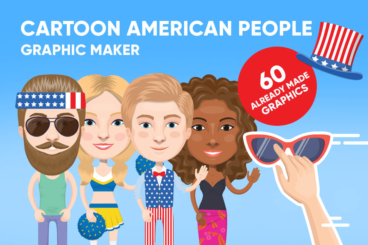 American People Cartoon Graphics Maker | GraphicMama