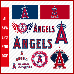 Los Angeles Angels Mlb Svg Cut Files Baseball Clipart Bundle ...