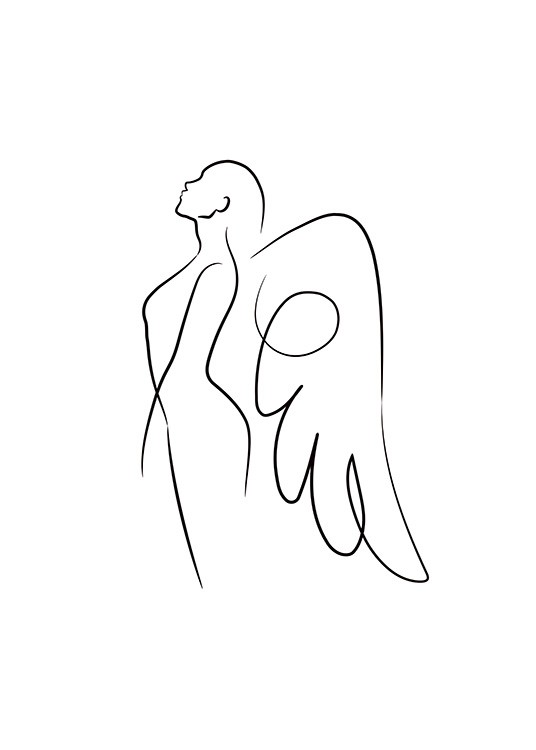 angel line art