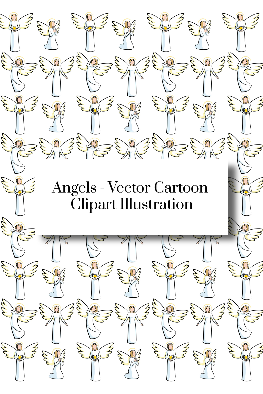 Angels – Vector Cartoon Clipart Illustration