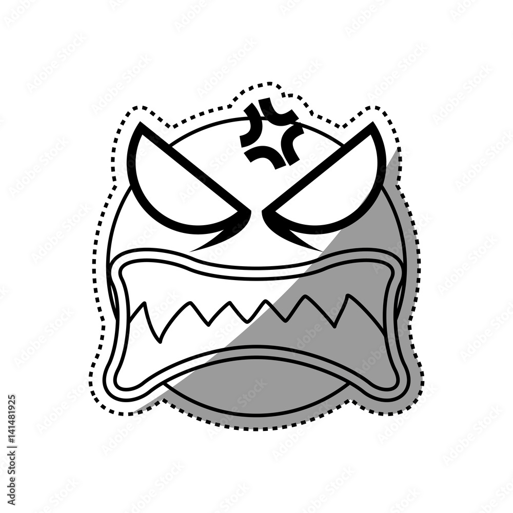 Stock-Vektorgrafik „Angry cartoon face icon vector illustration ...