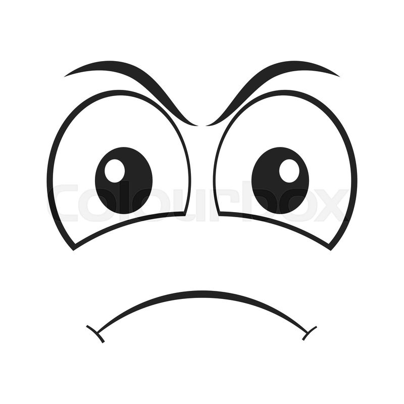 Cartoon angry face. Angry expression vector illustration. | Colourbox