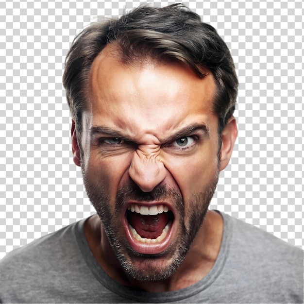 Angry man portrait isolated on transparent background | Premium AI ...