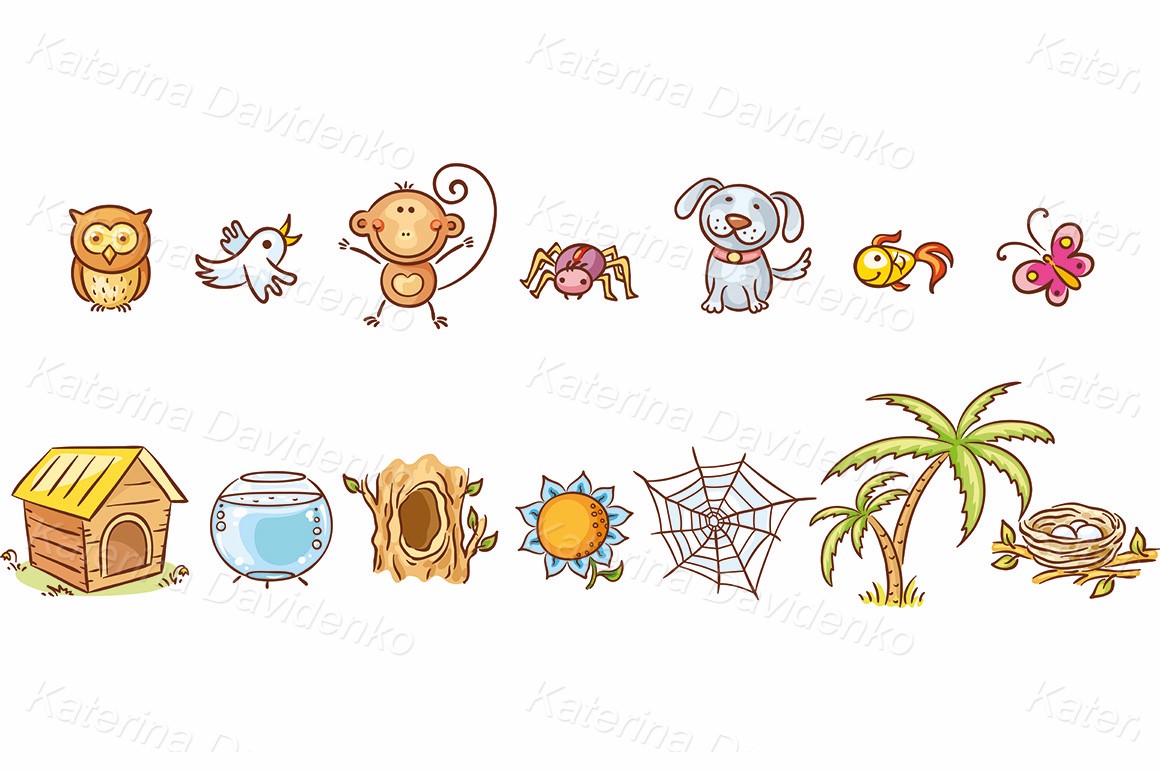 animal homes cliparts 2024