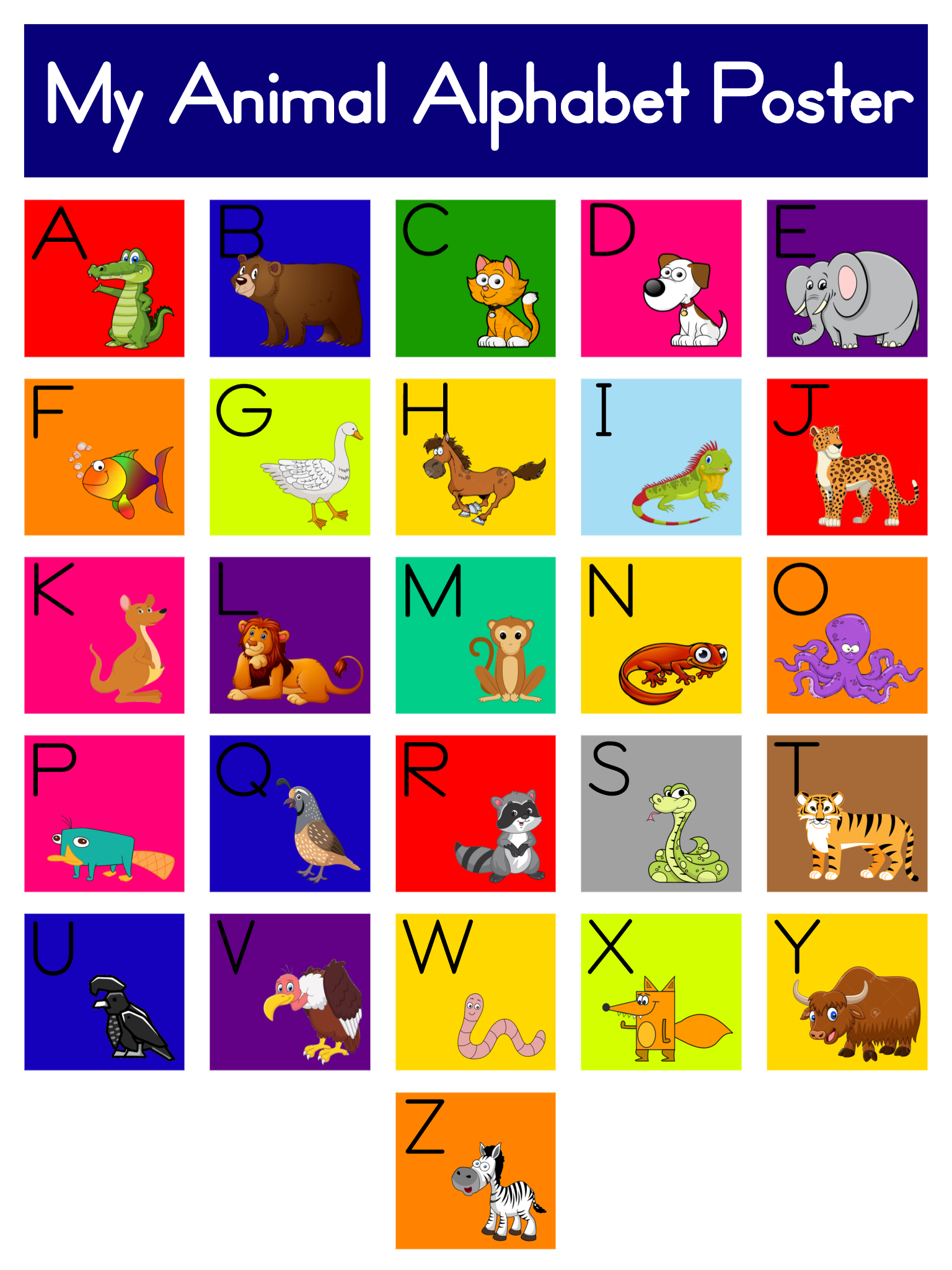 My Animal Alphabet Poster (2024) by SpongebobForever638 on DeviantArt