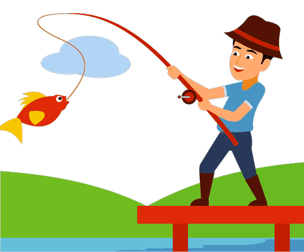 animated cliparts fishing