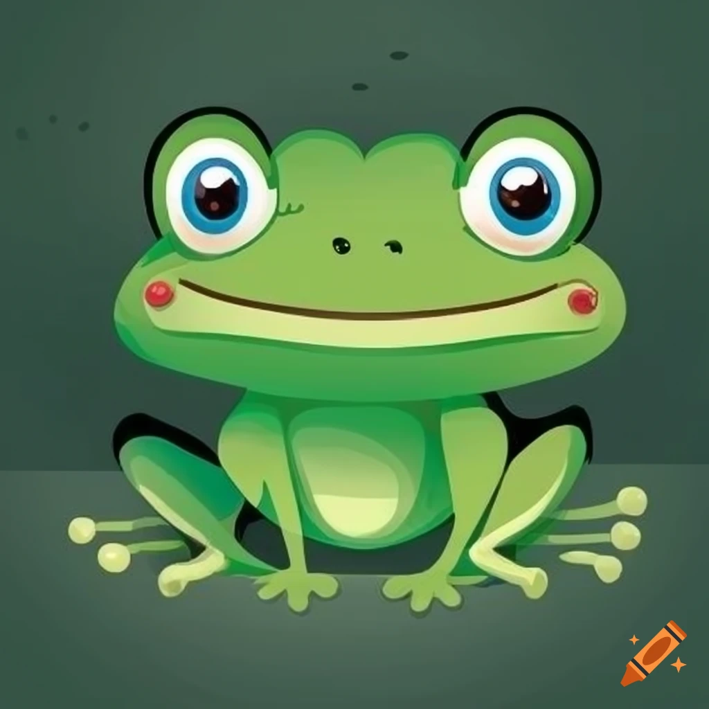 Cartoon frog clipart on Craiyon