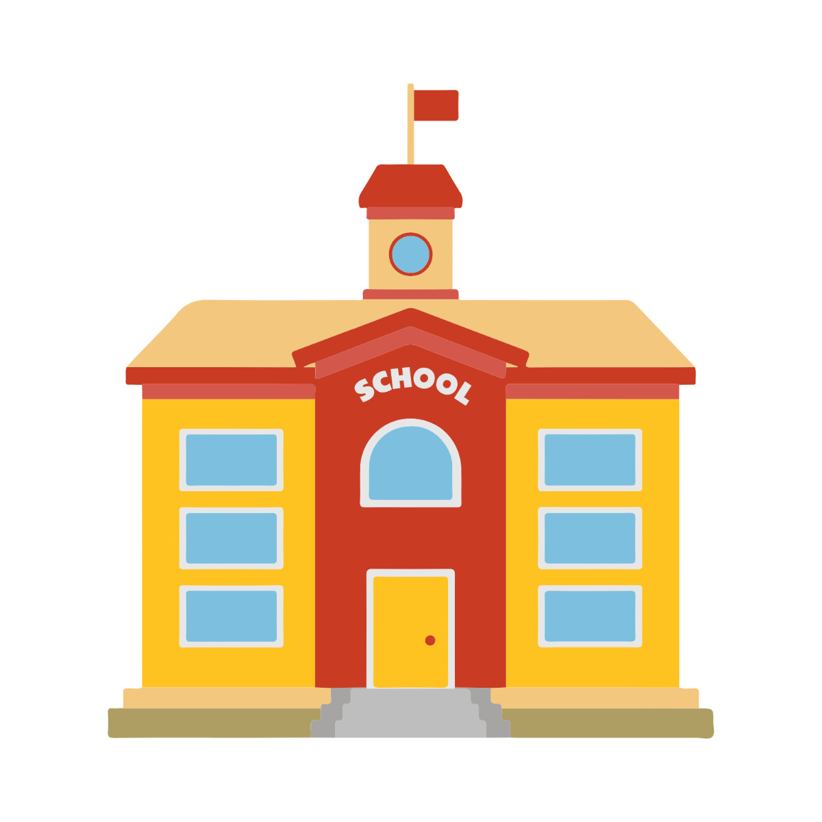 Free Cartoon School Clipart Template - Edit Online &amp; Download ...