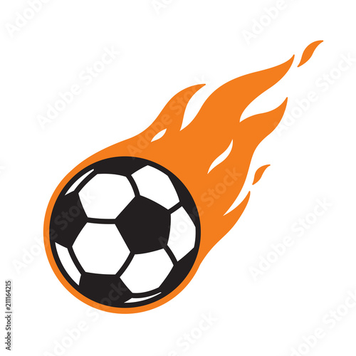 soccer ball vector logo icon football fire symbol illustration ...