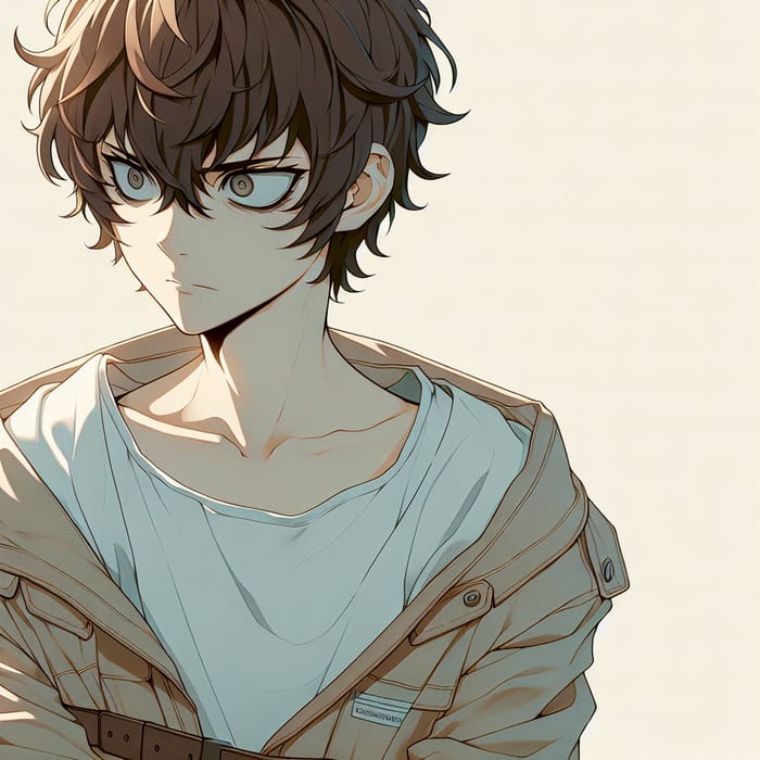 Anime Boy in Straitjacket | Brown Messy Hair Character Design | AI ...