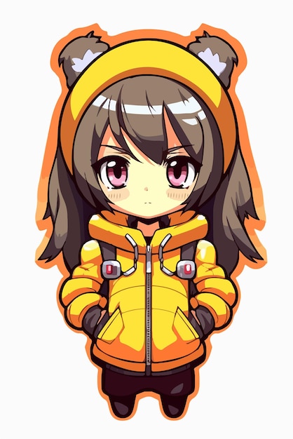 Young girl anime style character vector illustration design manga ...
