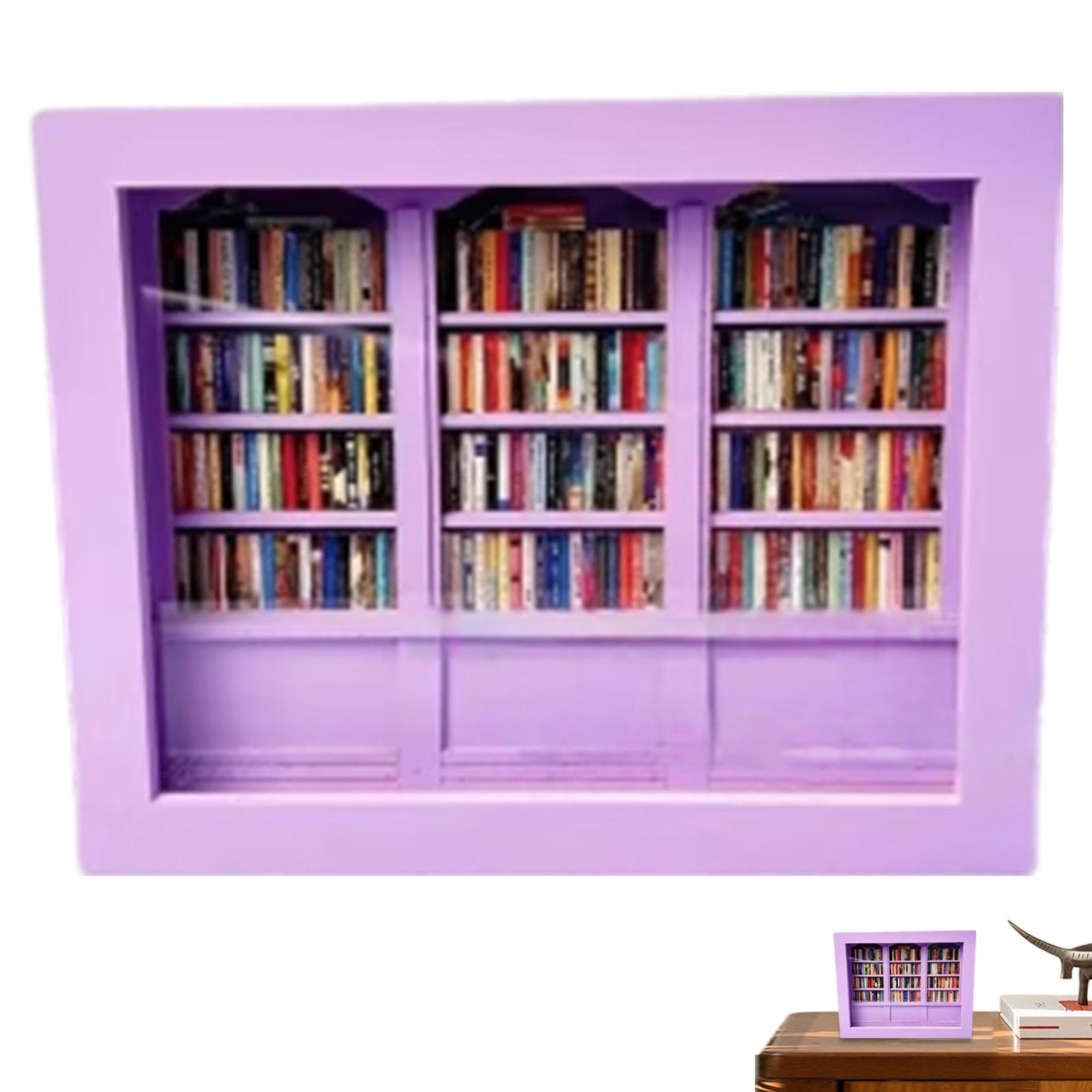 Anxietys Bookshelf Shake Away Your Anxietys, Angst-Bibliothek, Kleines  Bücherregal mit 200 Büchern, Holz-Bücherregal-Vitrine, Vitrine mit ...