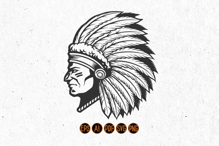 Silhouette Indian Apache America SVG Clipart