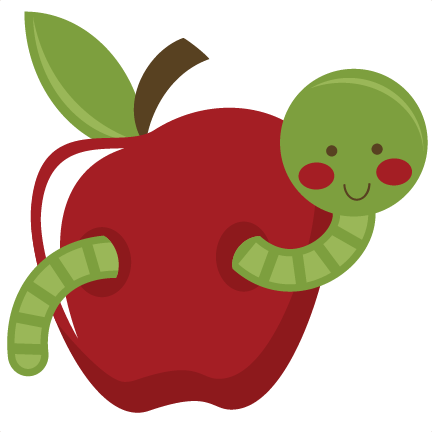 Worm In Apple SVG file for scrapbooking worm svg file apple svg ...
