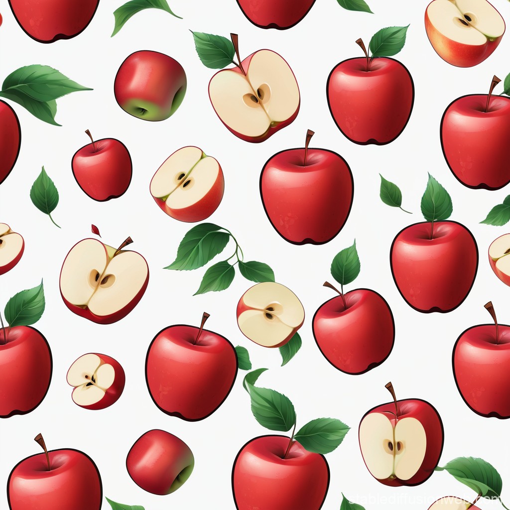 Apple Vector Illustration PNG White Background | Stable Diffusion ...