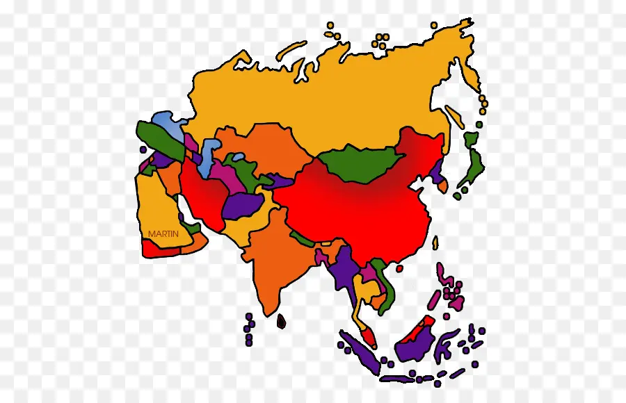 Asia Map - Colorful Map of Asia - CleanPNG / KissPNG
