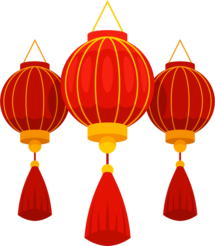 Asian red lanterns - Free vector clipart images on clipart library.com