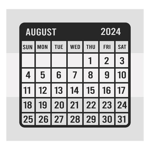 august clipart 2024